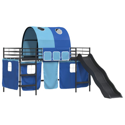 Kids'Loft Bed Frame Black and Blue 80 x 200 cm Metal