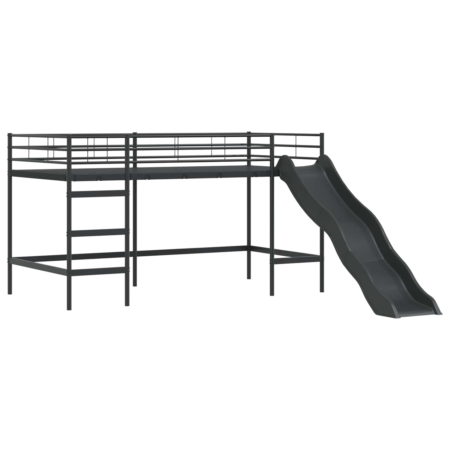 Kids'Loft Bed Frame Black and Blue 80 x 200 cm Metal