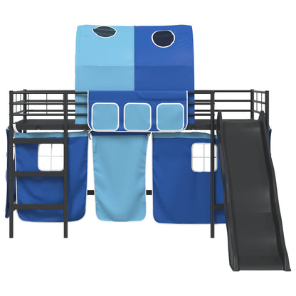 Kids'Loft Bed Frame Black and Blue 80 x 200 cm Metal