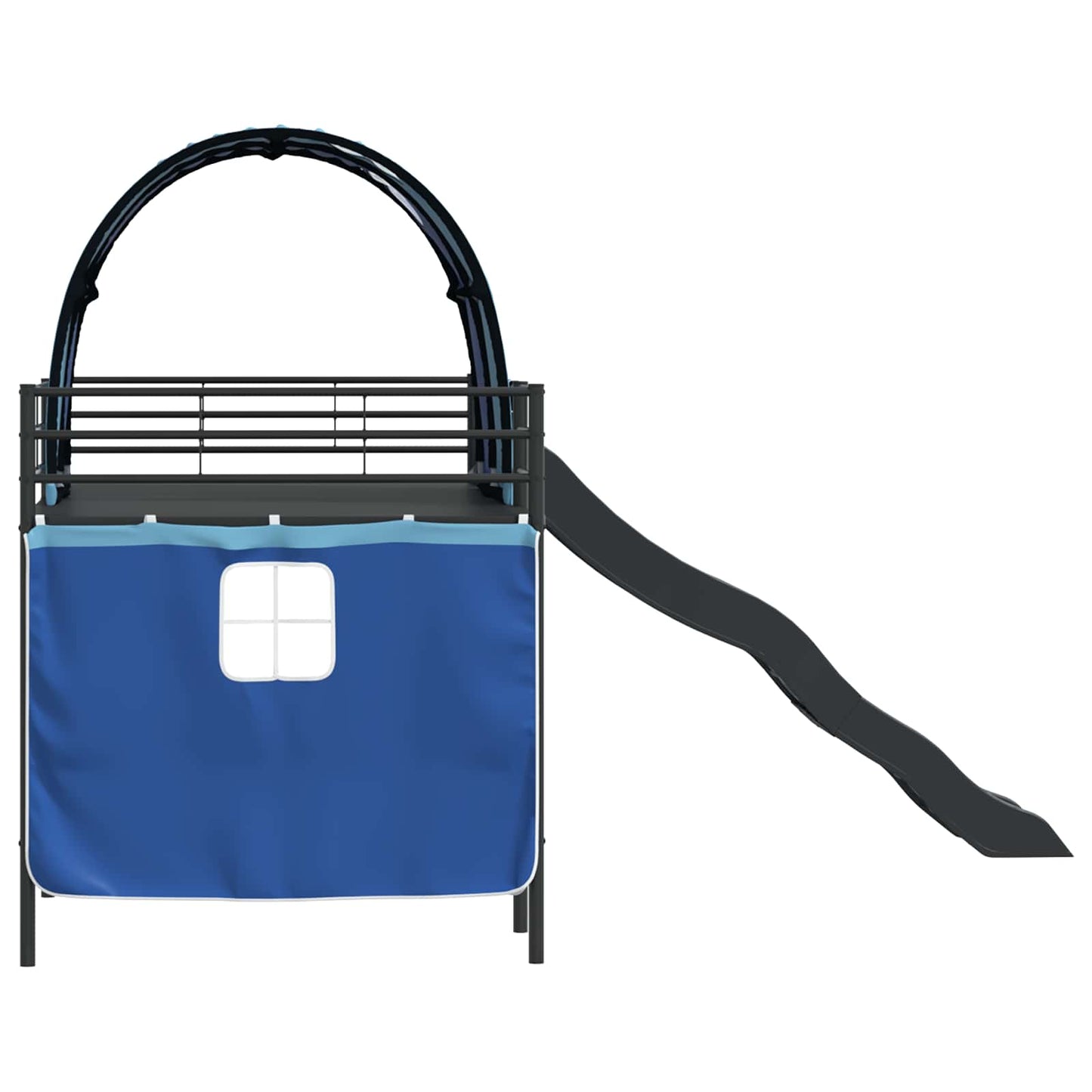 Kids'Loft Bed Frame Black and Blue 80 x 200 cm Metal