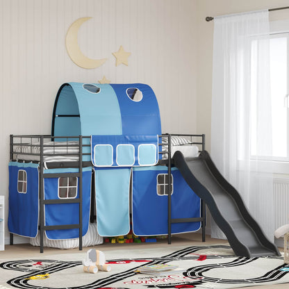 Kids'Loft Bed Frame Black and Blue 100 x 190 cm Metal