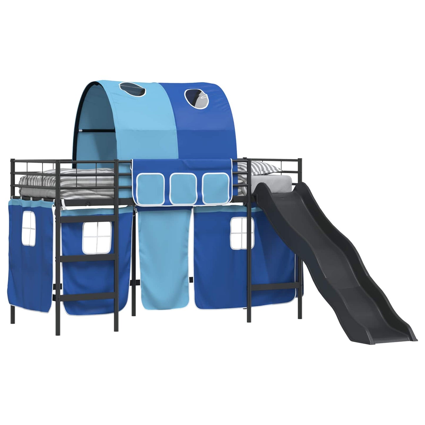 Kids'Loft Bed Frame Black and Blue 100 x 190 cm Metal