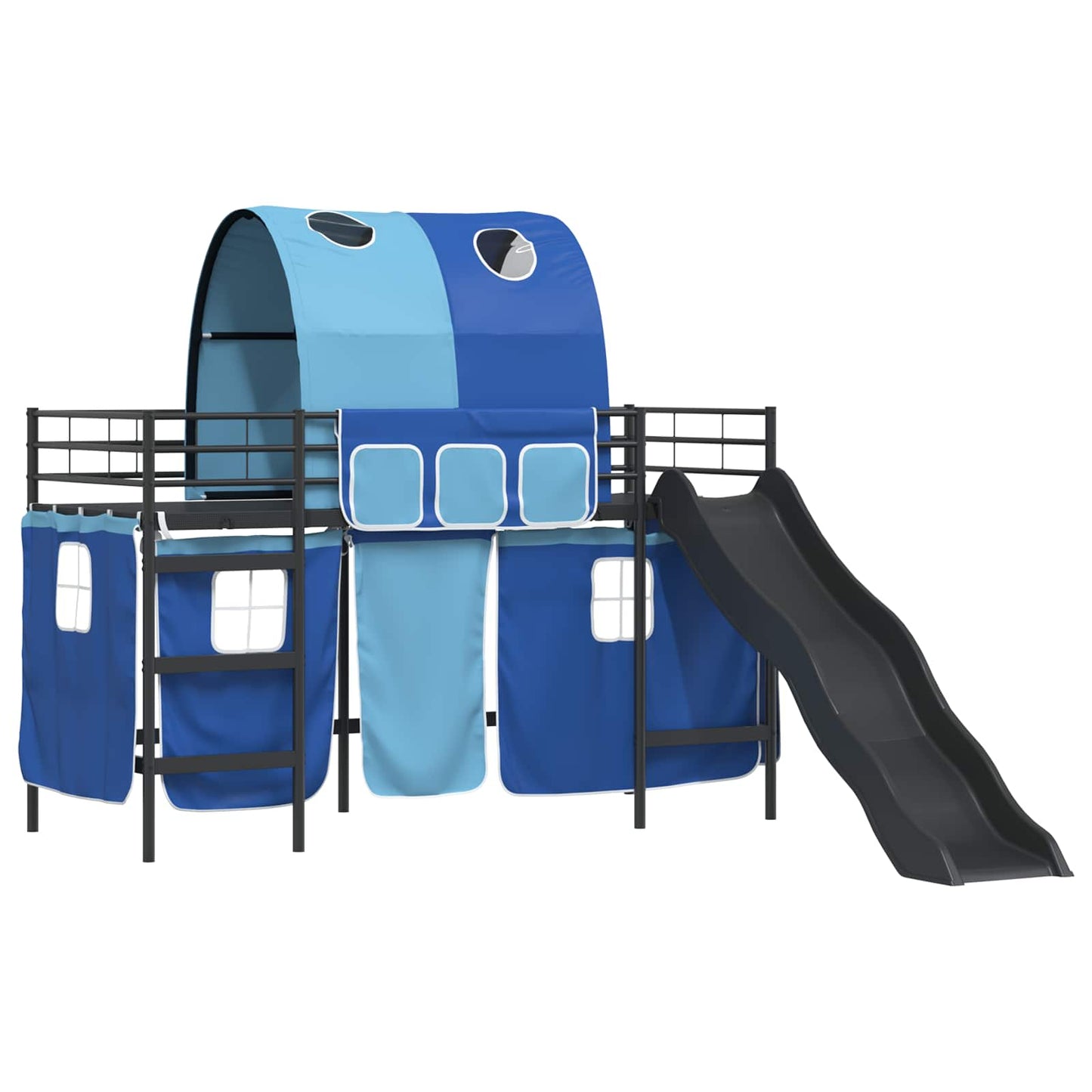 Kids'Loft Bed Frame Black and Blue 100 x 190 cm Metal