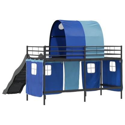 Kids'Loft Bed Frame Black and Blue 100 x 190 cm Metal