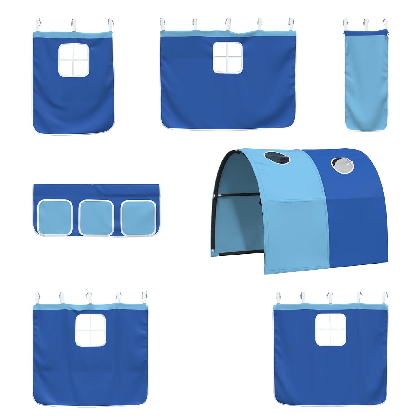 Kids'Loft Bed Frame Black and Blue 100 x 190 cm Metal