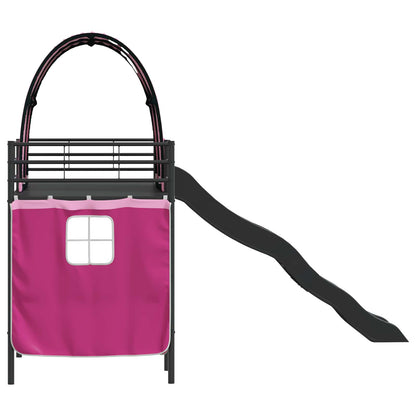 Kids'Loft Bed Frame Black and Pink 90 x 190 cm Metal
