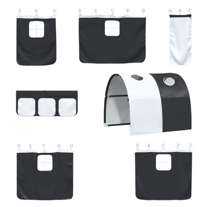 Kids'Loft Bed Frame White and Black 100 x 190 cm Metal