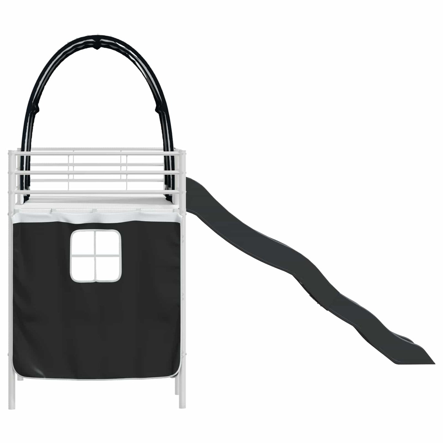 Kids'Loft Bed Frame White and Black 100 x 190 cm Metal