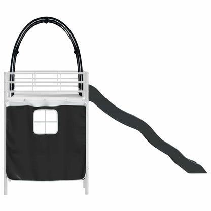 Kids'Loft Bed Frame White and Black 100 x 190 cm Metal
