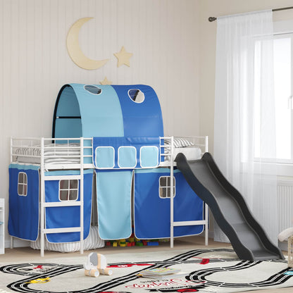 Kids'Loft Bed Frame White and Blue 90 x 190 cm Metal