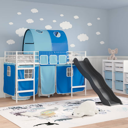 Kids'Loft Bed Frame White and Blue 90 x 190 cm Metal