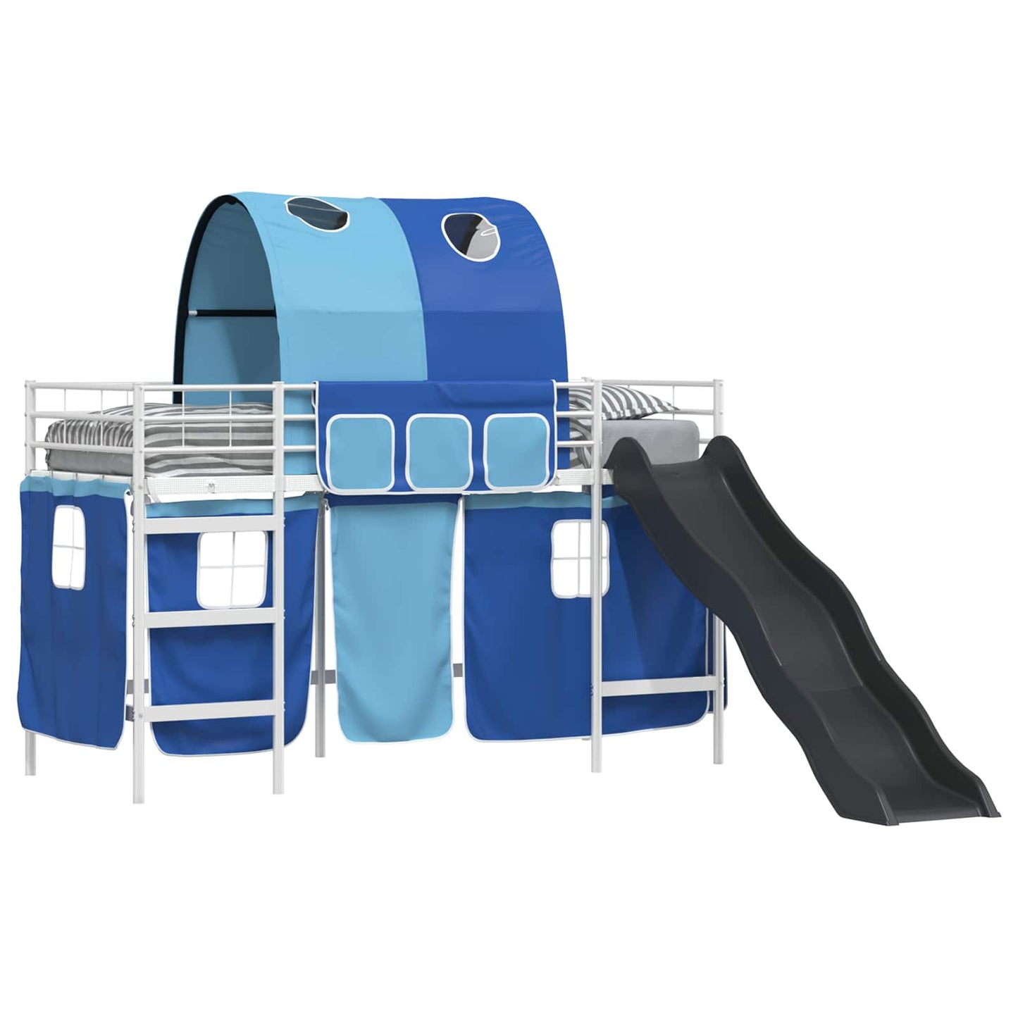 Kids'Loft Bed Frame White and Blue 90 x 190 cm Metal