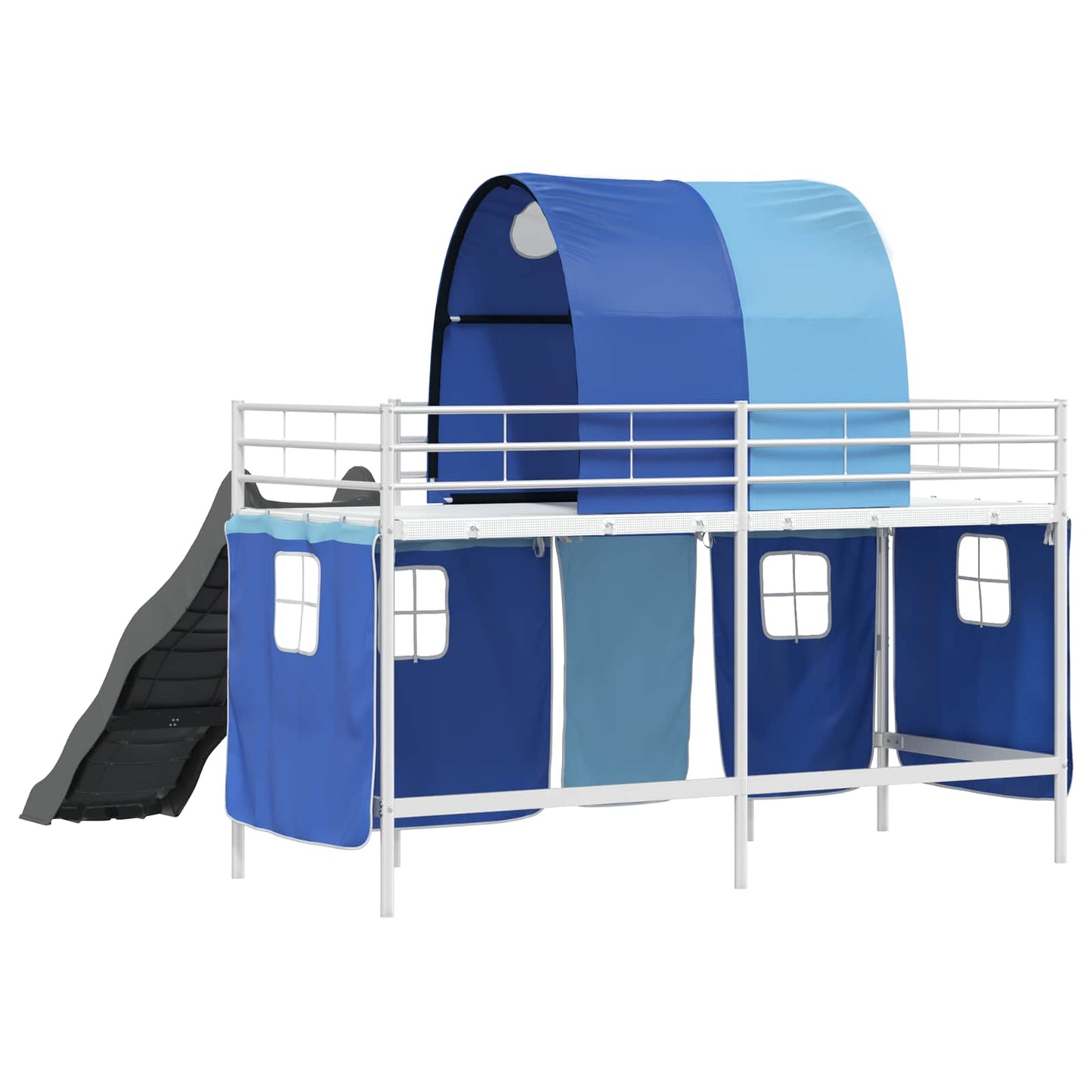 Kids'Loft Bed Frame White and Blue 90 x 190 cm Metal