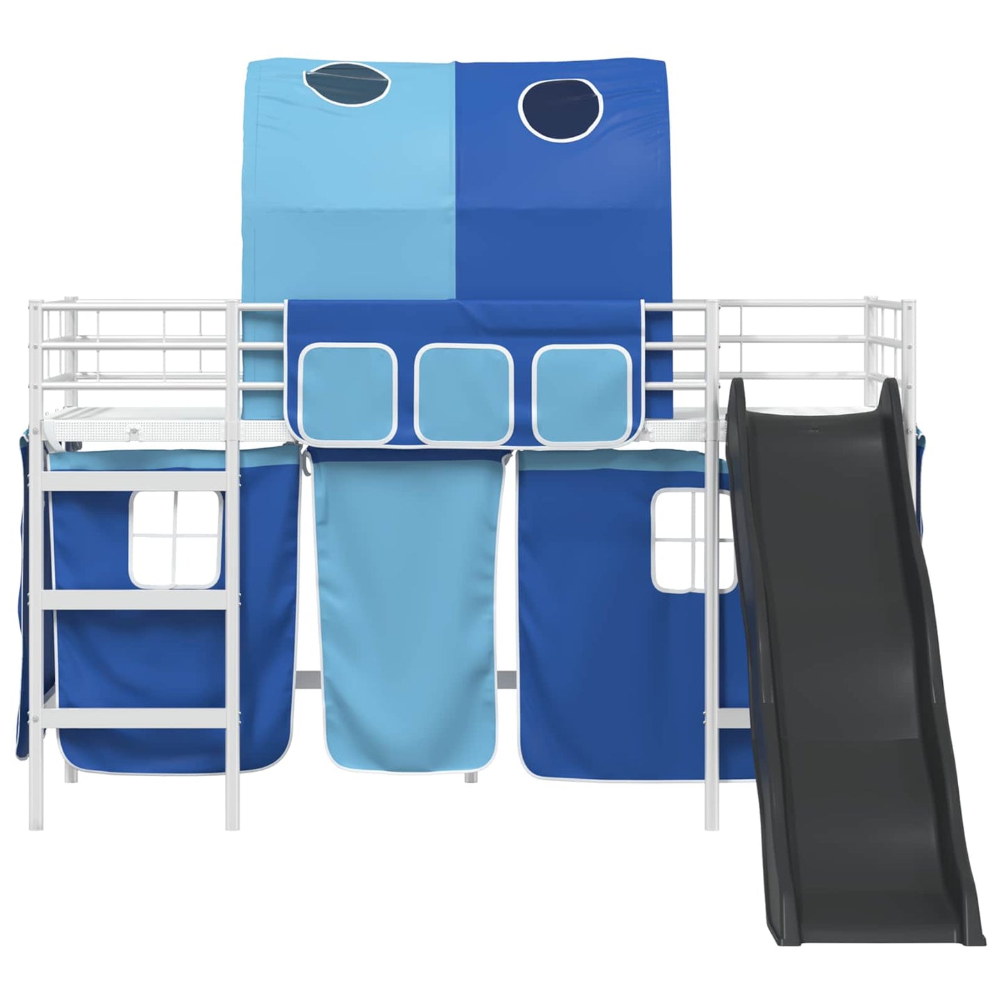 Kids'Loft Bed Frame White and Blue 90 x 190 cm Metal
