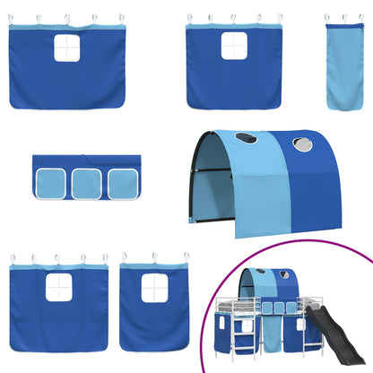 Kids'Loft Bed Frame White and Blue 90 x 190 cm Metal
