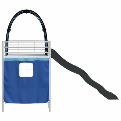 Kids'Loft Bed Frame White and Blue 90 x 190 cm Metal
