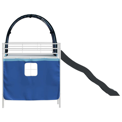 Kids'Loft Bed Frame Plain White and Blue 107 x 203 cm Metal
