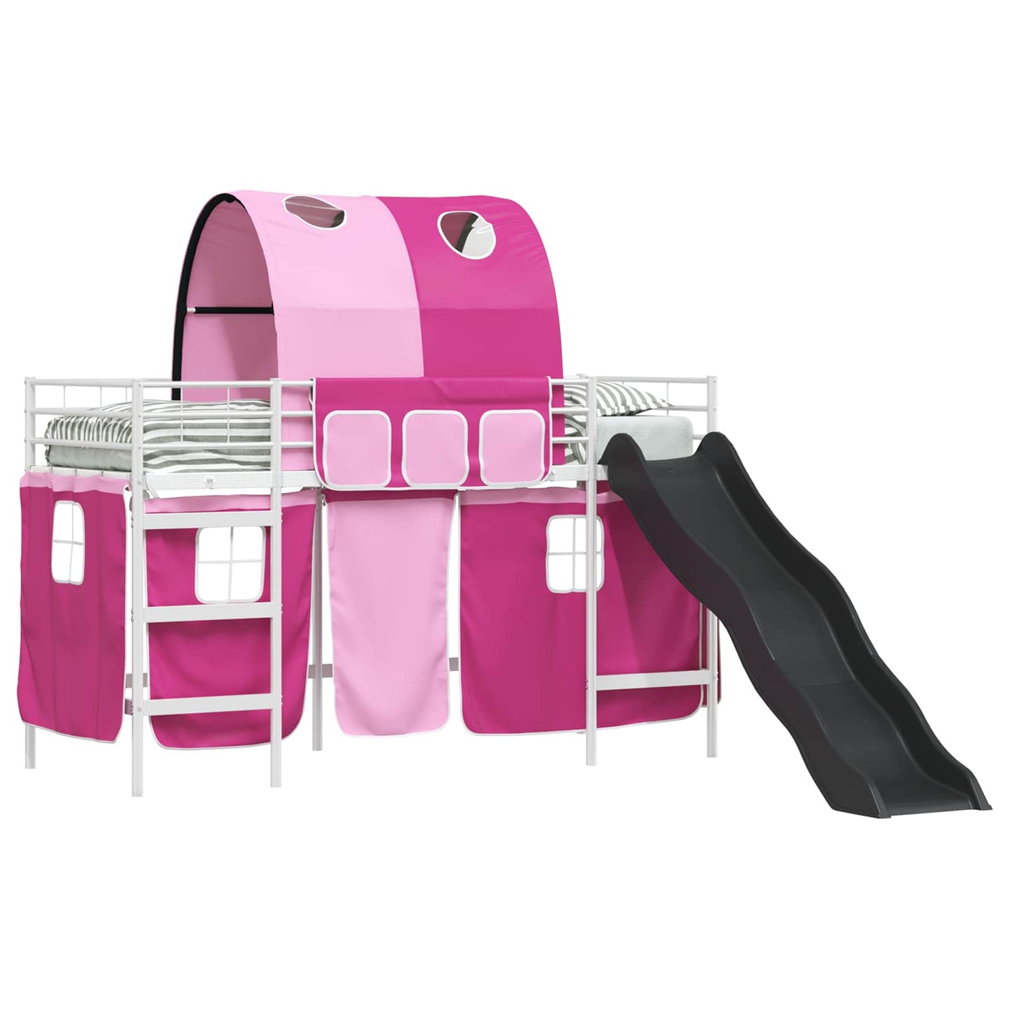 Kids'Loft Bed Frame White and Pink 75 x 190 cm Metal