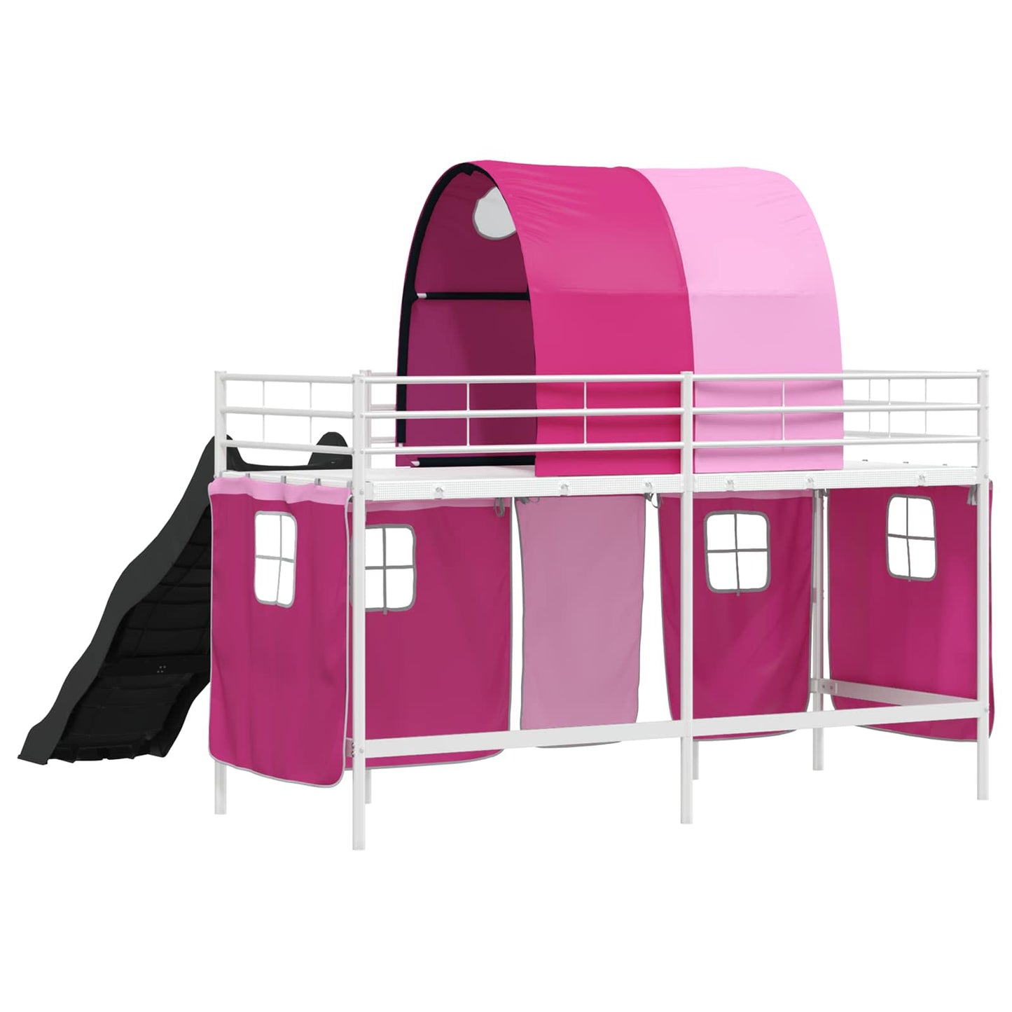 Kids'Loft Bed Frame White and Pink 75 x 190 cm Metal