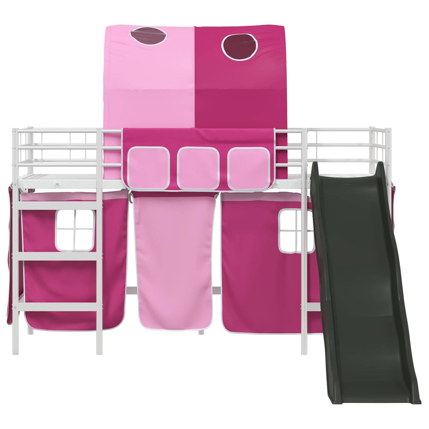 Kids'Loft Bed Frame White and Pink 75 x 190 cm Metal