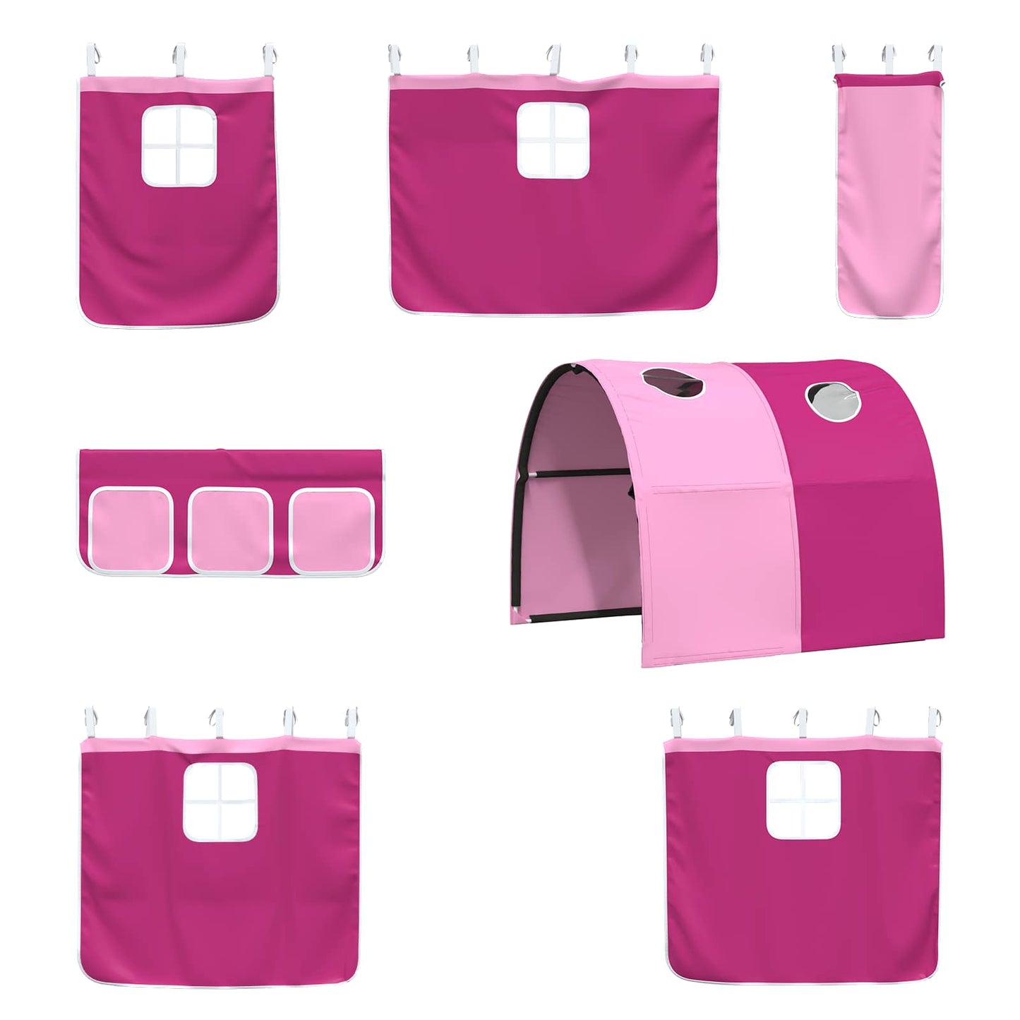 Kids'Loft Bed Frame White and Pink 75 x 190 cm Metal