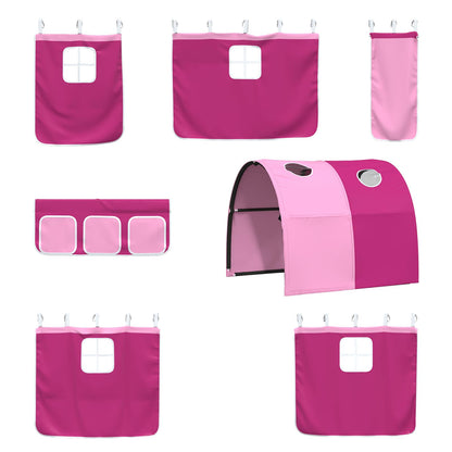 Kids'Loft Bed Frame White and Pink 75 x 190 cm Metal