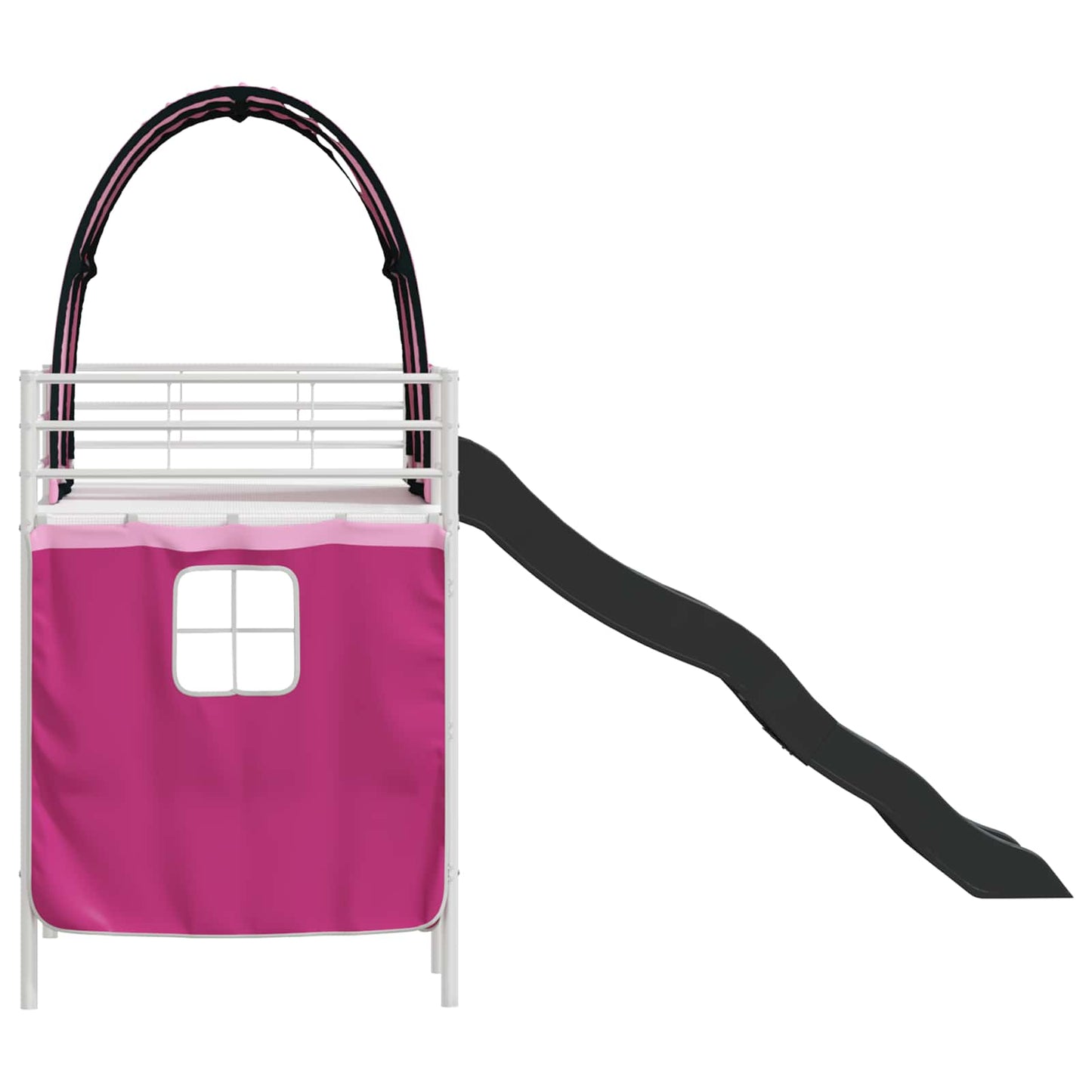 Kids'Loft Bed Frame White and Pink 75 x 190 cm Metal