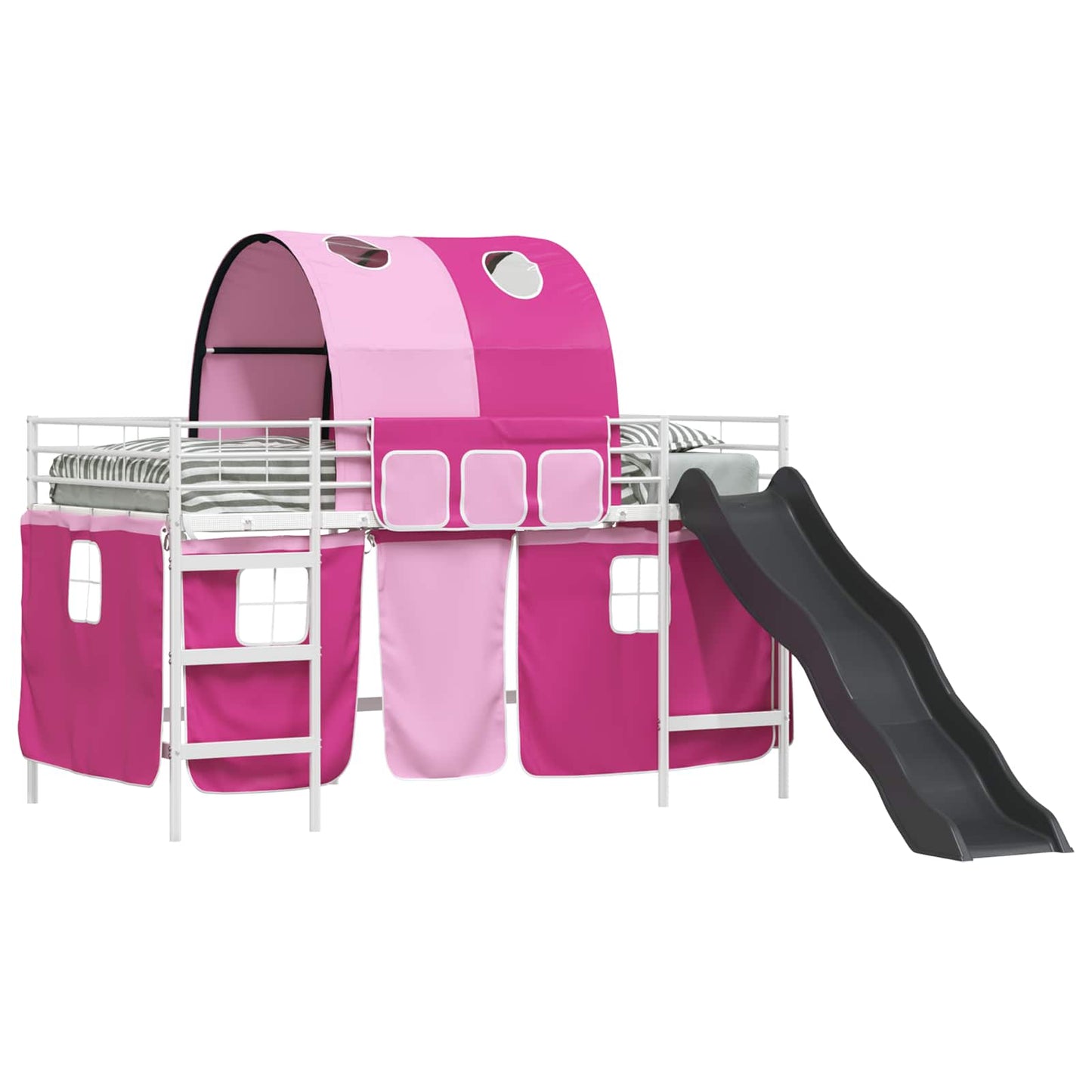 Kids'Loft Bed Frame Plain White and Pink 107 x 203 cm Metal