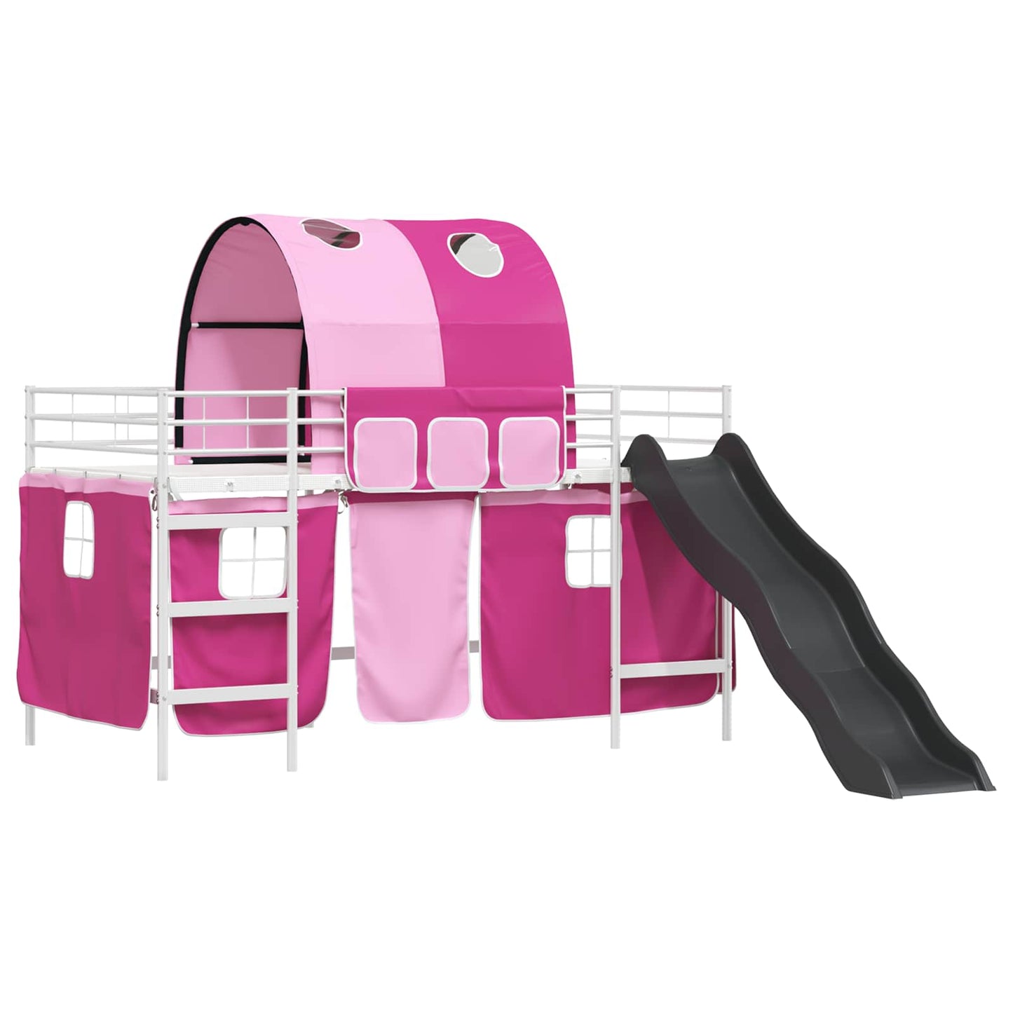 Kids'Loft Bed Frame Plain White and Pink 107 x 203 cm Metal