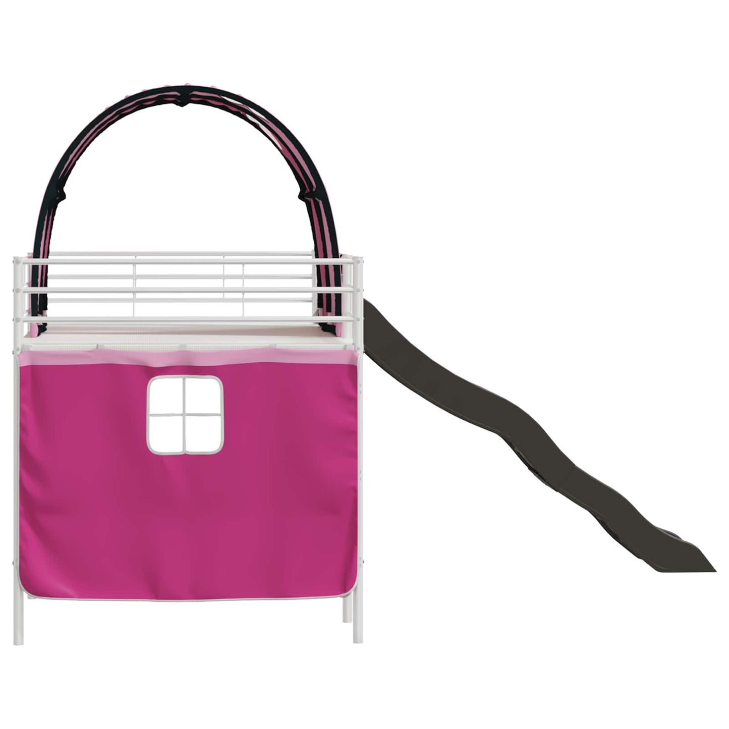Kids'Loft Bed Frame Plain White and Pink 107 x 203 cm Metal