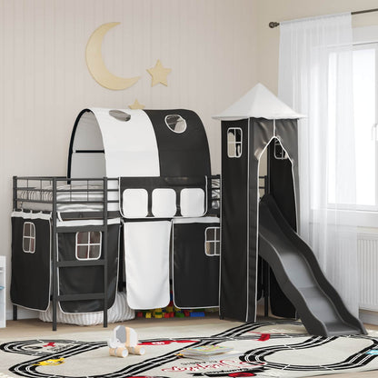 Kids'Loft Bed Frame Plain Black 90 x 190 cm Metal