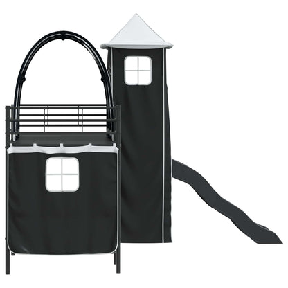 Kids'Loft Bed Frame Plain Black 90 x 190 cm Metal