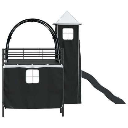 Kids'Loft Bed Frame Black 107 x 200 cm Metal