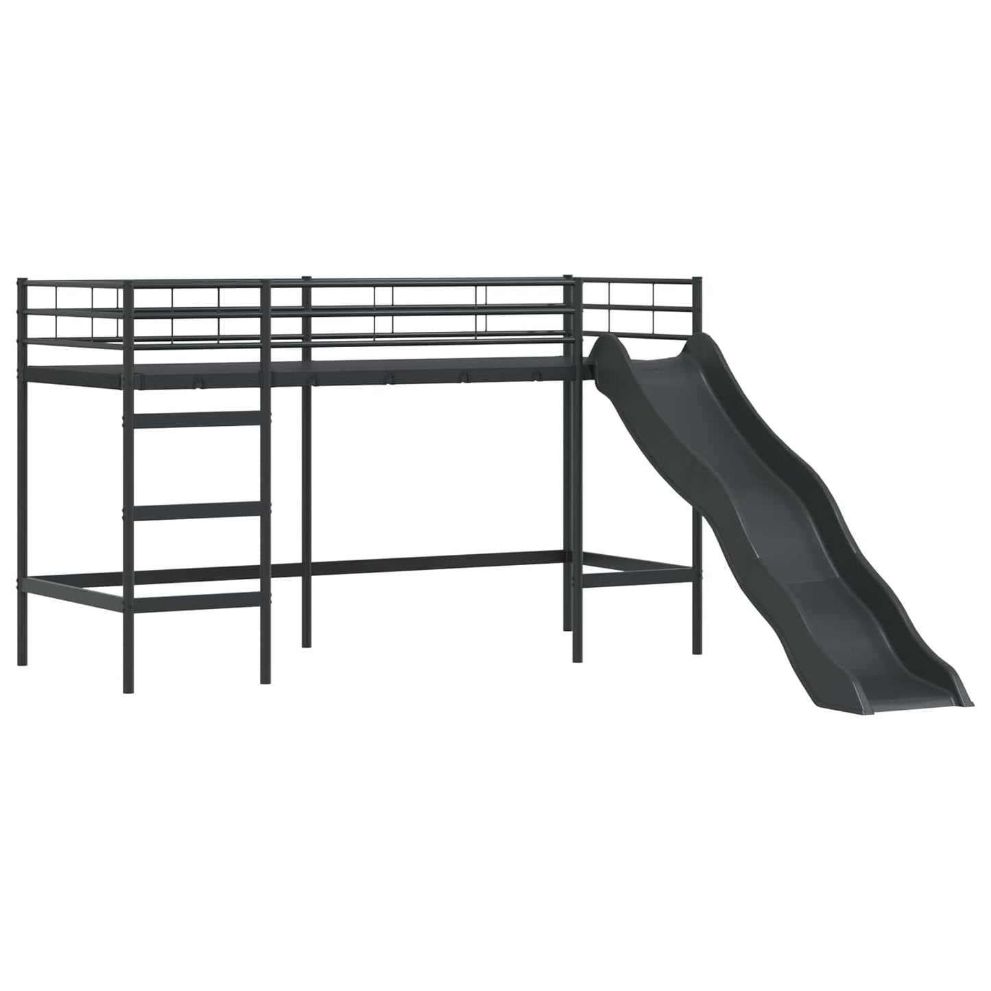 Kids'Bunk Bed Frame Plain Black and Blue 75 x 190 cm Metal