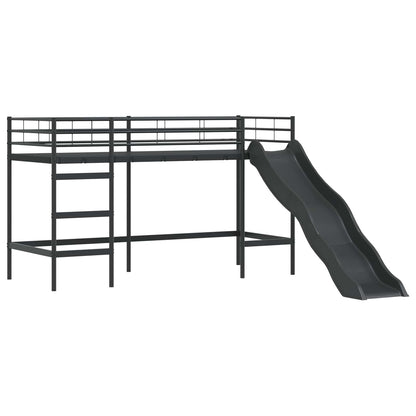 Kids'Bunk Bed Frame Plain Black and Blue 75 x 190 cm Metal