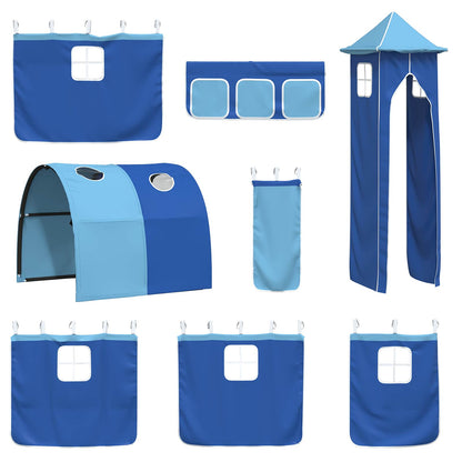 Kids'Bunk Bed Frame Plain Black and Blue 75 x 190 cm Metal