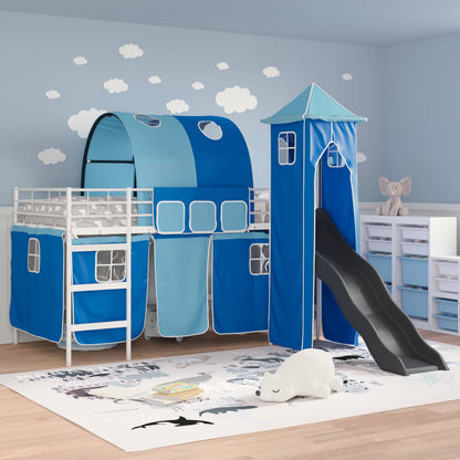 Kids'Bunk Bed Frame Plain White and Blue 80 x 200 cm Metal