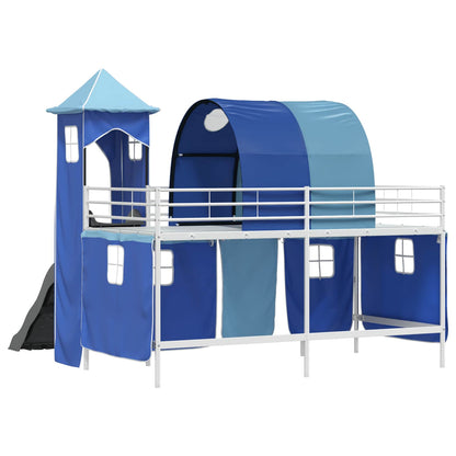 Kids'Bunk Bed Frame Plain White and Blue 80 x 200 cm Metal