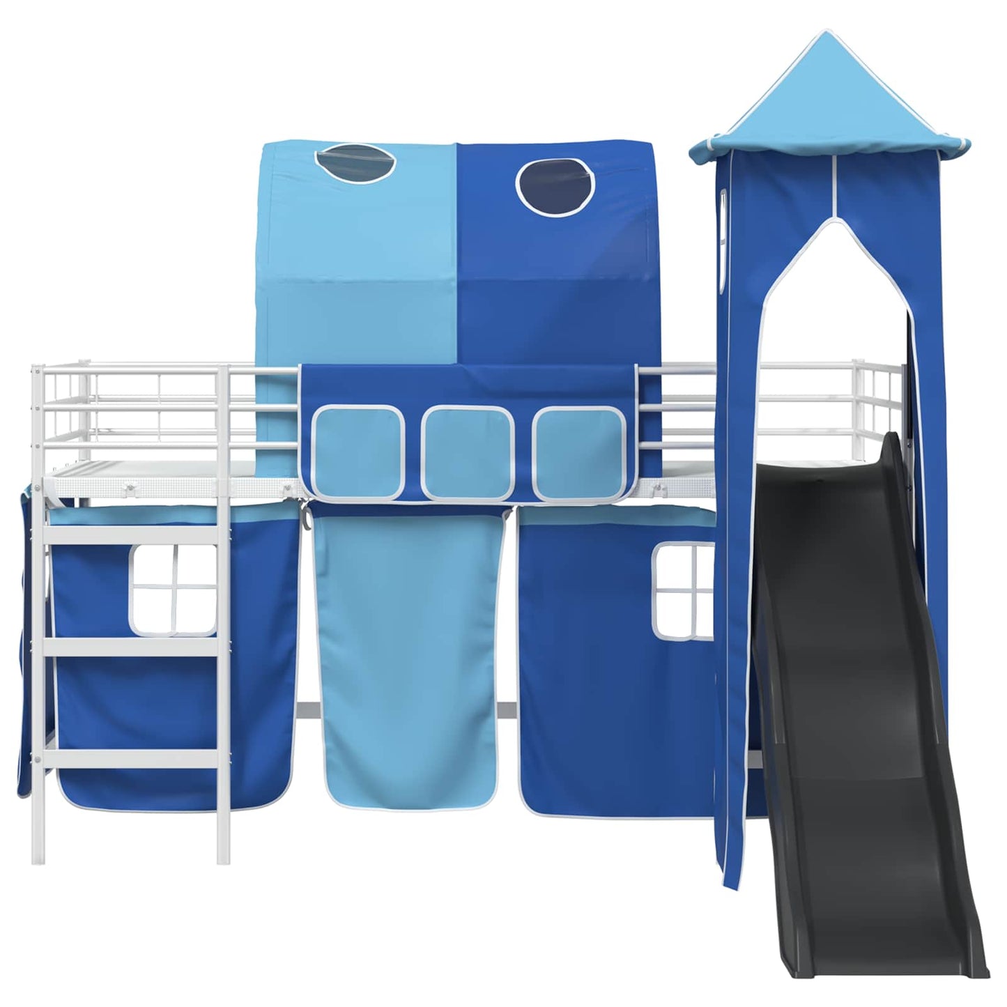 Kids'Bunk Bed Frame Plain White and Blue 80 x 200 cm Metal