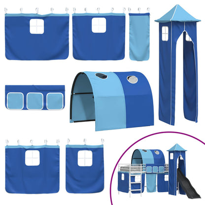 Kids'Bunk Bed Frame Plain White and Blue 80 x 200 cm Metal