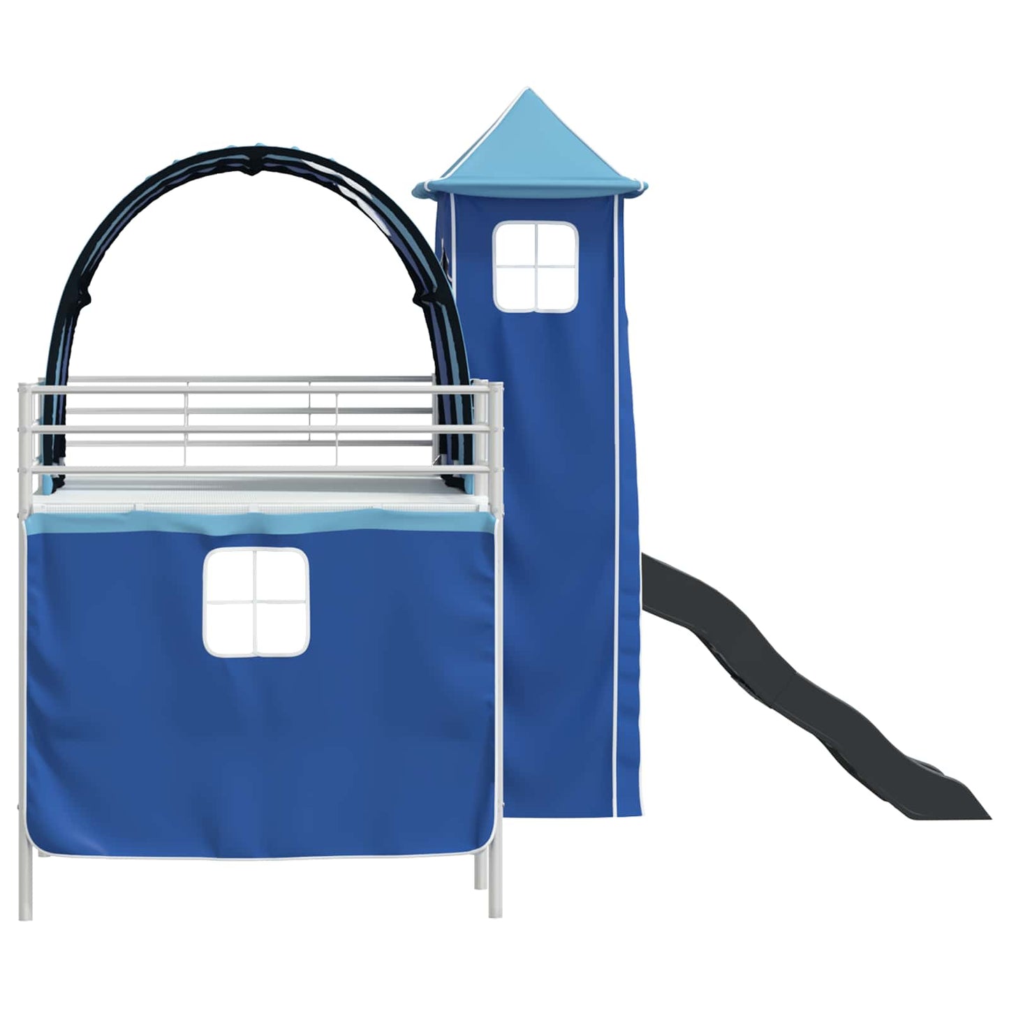Kids'Bunk Bed Frame Plain White and Blue 80 x 200 cm Metal