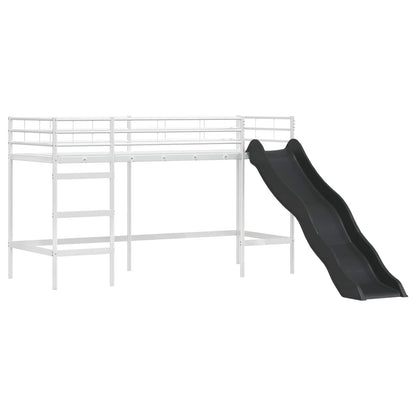 Kids'Loft Bed Frame White and Pink 100 x 190 cm Metal