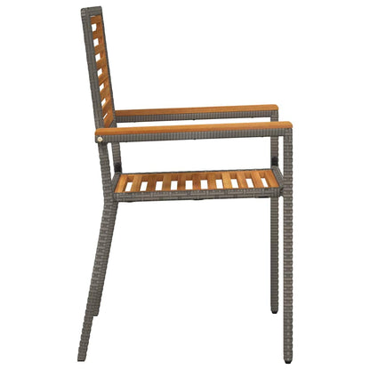 Garden Stacking Chairs 4 pcs Brown and Grey 54 x 56 x 90 cm