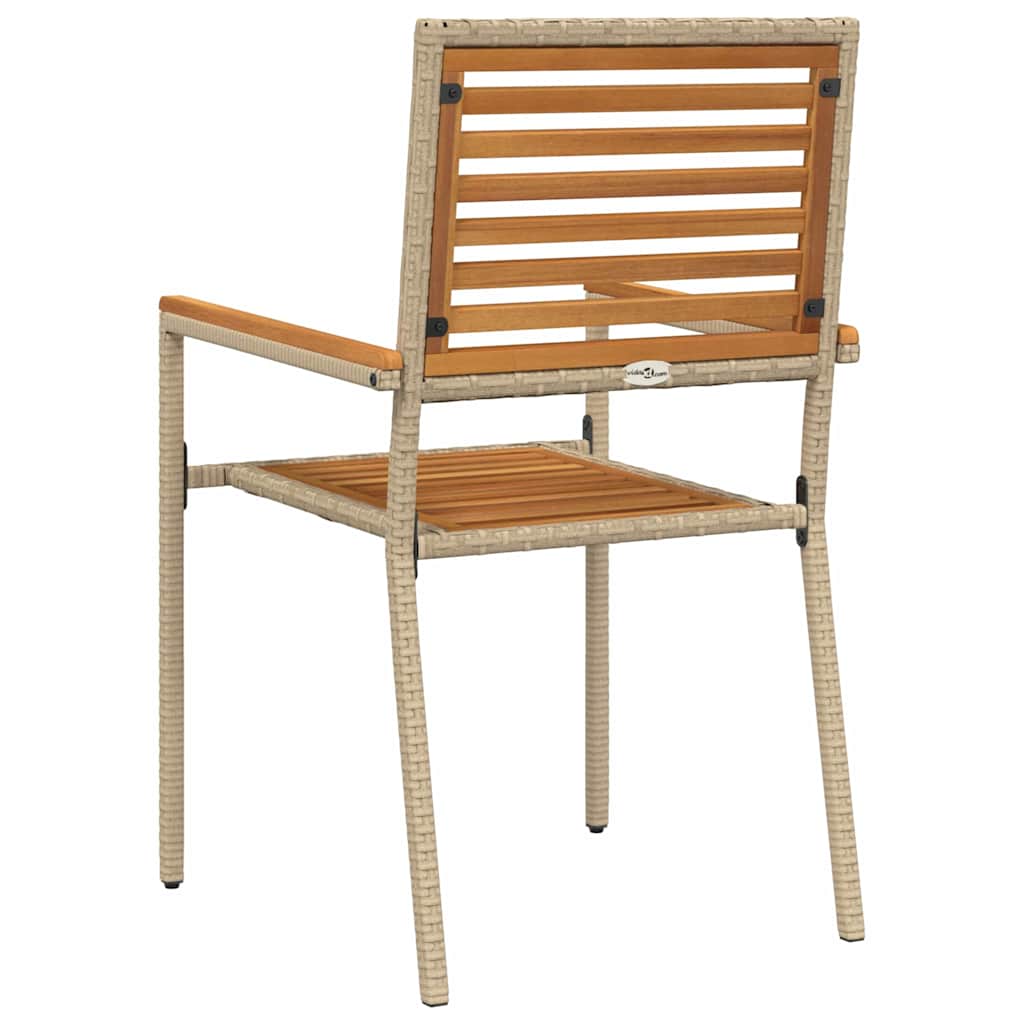 Garden Stacking Chairs 4 pcs Brown and Beige 54 x 56 x 90 cm