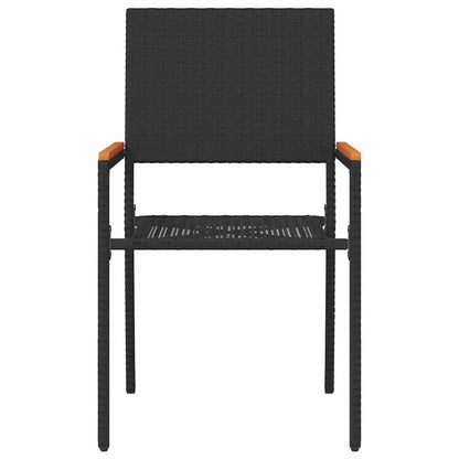 Garden Stacking Chairs 4 pcs Black and Brown 54 x 56 x 90 cm