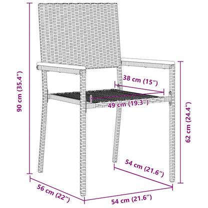 Garden Stacking Chairs 4 pcs Black and Brown 54 x 56 x 90 cm