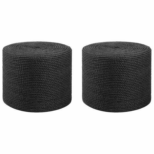 Jute Twine 2 pcs 2 mm Black 100% Tossa jute