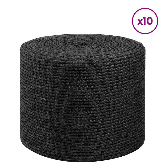 Jute Twine 10 pcs 2 mm Black 100% Tossa jute