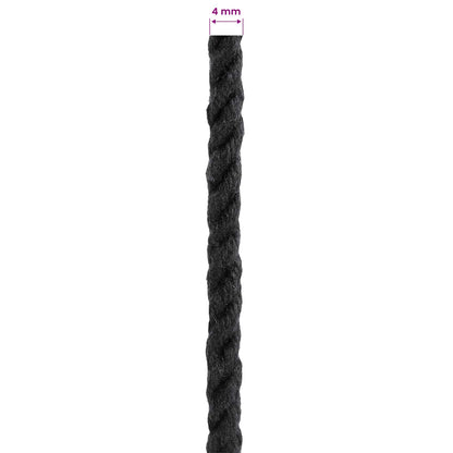 Rope Black 0.4 x 0.4 x 25000 cm Cotton