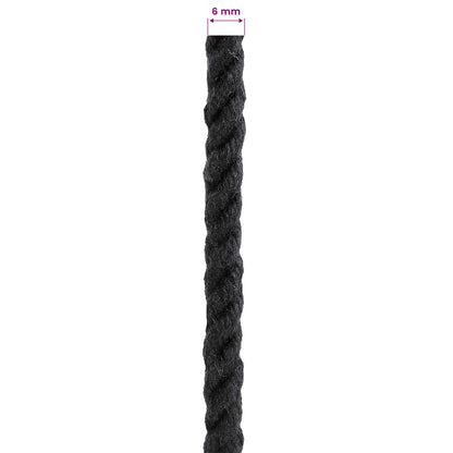 Rope Black 0.6 x 0.6 x 2500 cm Cotton